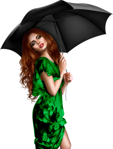 Tube Femme Avec Parapluie Ou Ombrelle Tube, Clip Art, - Femme Tubes Png (382x500)