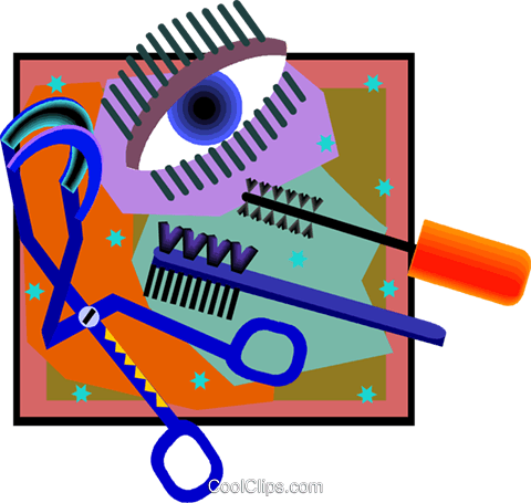 Female Eye Lash Tools Royalty Free Vector Clip Art - Female Eye Lash Tools Royalty Free Vector Clip Art (480x455)