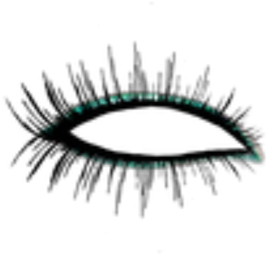 Eyelashes Clipart Outline - Ladies Cosmetic "fakeup' Bag - Green, Floral White/light (1024x1024)