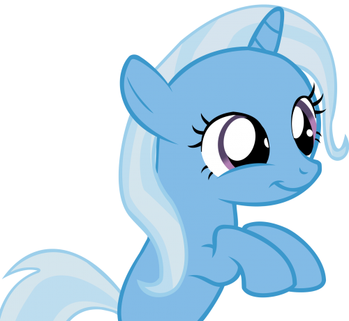 E621 Alpha Channel Blue Body Blue Hair Cub Cute Equine - My Little Pony Filly Trixie (500x461)