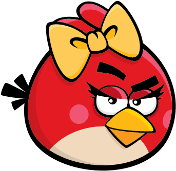 She Resembles Her Male Counterpart Red, But Has Eyelashes, - Red Angry Bird Girl (360x360)