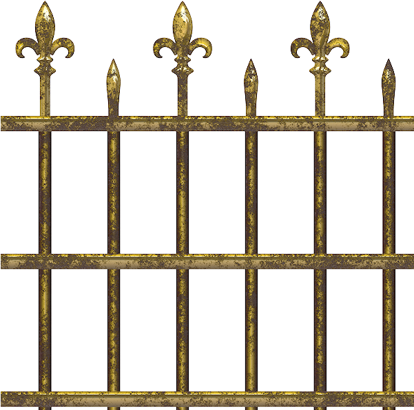 Fence - Old Metal Fence Png (600x600)