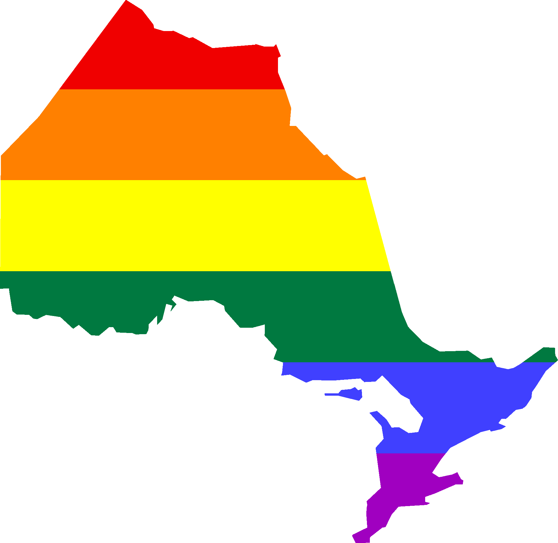 Lgbt Flag Map Of Ontario - Ontario Map (1907x1854)