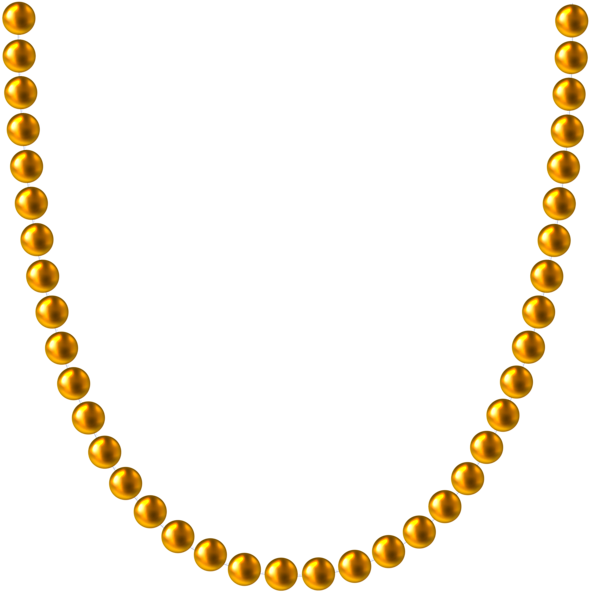 Banner Library Library Bead Necklace Clipart - Gold Bead Necklace Png (600x596)