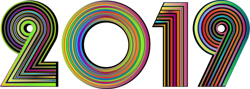 Number Typography Line Brand - Clipart 2019 (958x340)