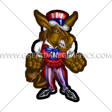 Democrat Fight - Cartoon (385x385)