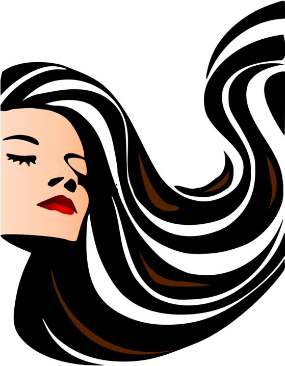 Beauty Parlour Hairdresser Nail Salon Gift Card - Flowing Hair Silhouette Png (558x749)