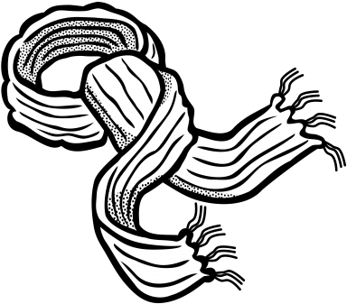 Scarf Clipart - Scarf Clipart Black And White (408x360)