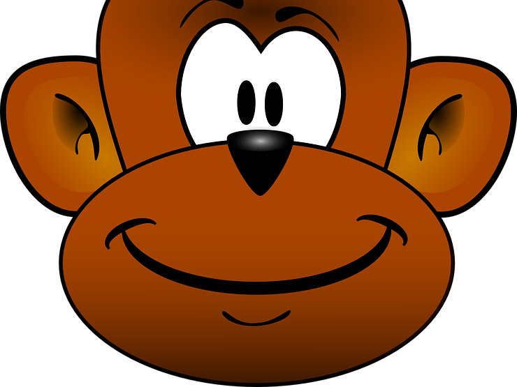 Quiz On What's Up, Chimp By Pat - Cartoon Monkey Head (740x555)