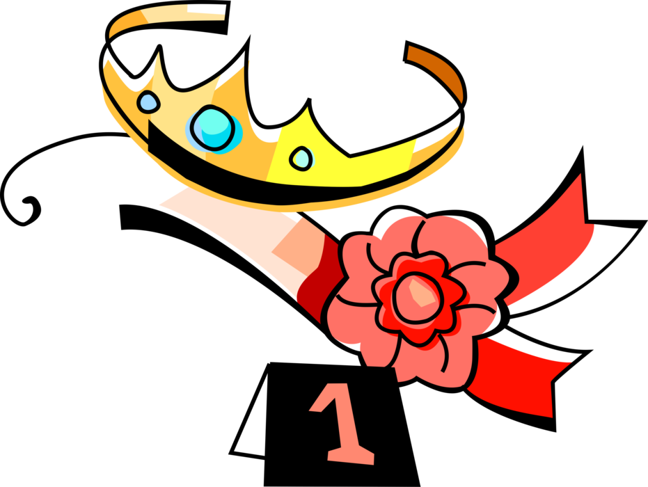 Vector Illustration Of Beauty Queen Tiara Crown And - Beauty Contest Clipart (931x700)
