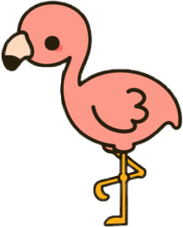 Flamingo Transparent Cute Banner Black And White Library - Cute Flamingo (755x936)