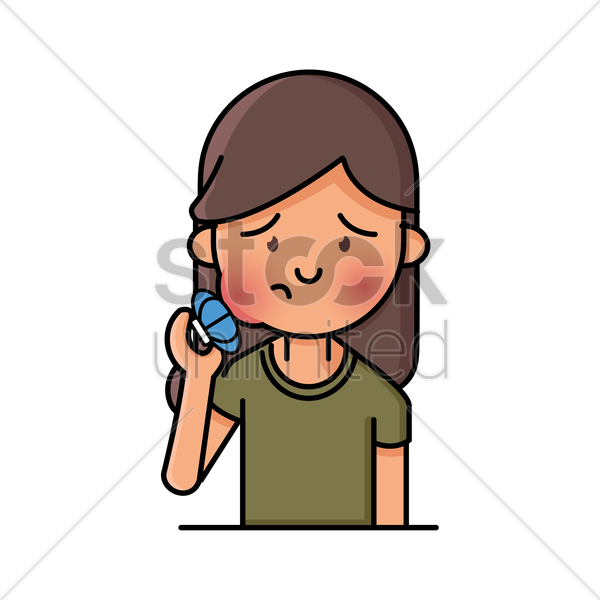 Swelling Face Cartoon Clipart Cheek Swelling Clip Art - Broken Arm Cartoon Girl (600x600)