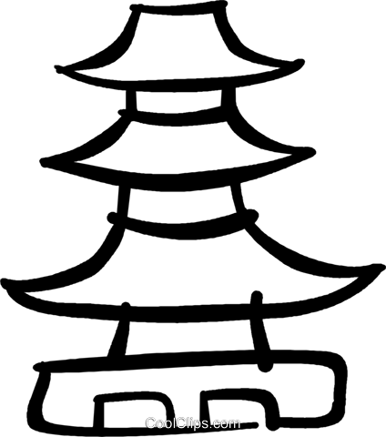 Pagoda Royalty Free Vector Clip Art Illustration - Pagoda (424x480)