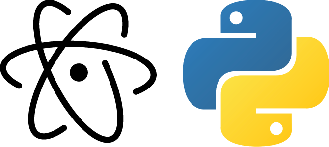 Python Logo Clipart Above - Atom Logo (670x299)