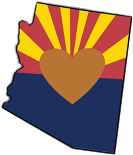 Arizona School Tax Credit - Arizona Outline With Heart (600x598)