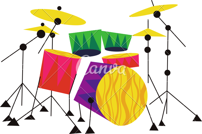 Drum Kit Vector - Illustration (800x532)