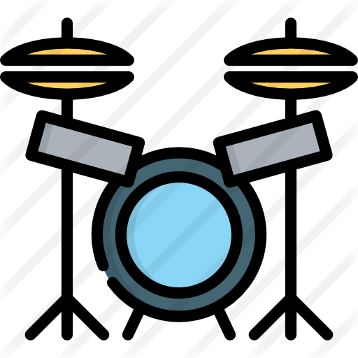 Drum Set Free Icon - Drum Kit Outline (512x512)