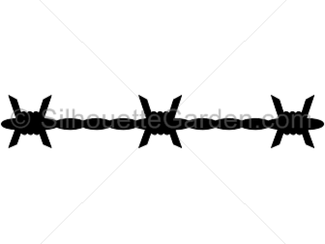 Barb Wire Clipart Spiked - Barbwire Silhouette (640x480)