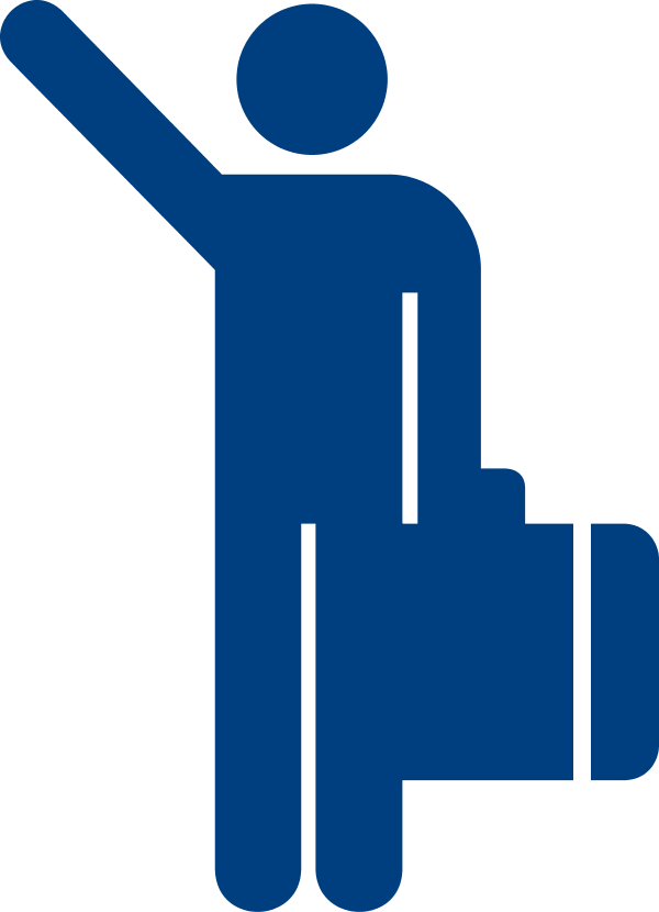 Blue Man Hailing Taxi - Passenger Sign (600x830)