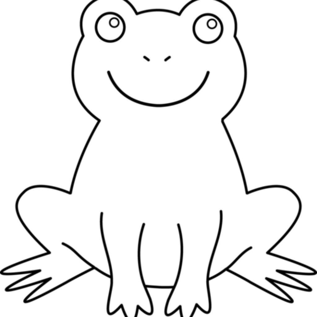 Black And White Frog Clipart 19 Frog Png Transparent - Frog Outline No Background (1024x1024)