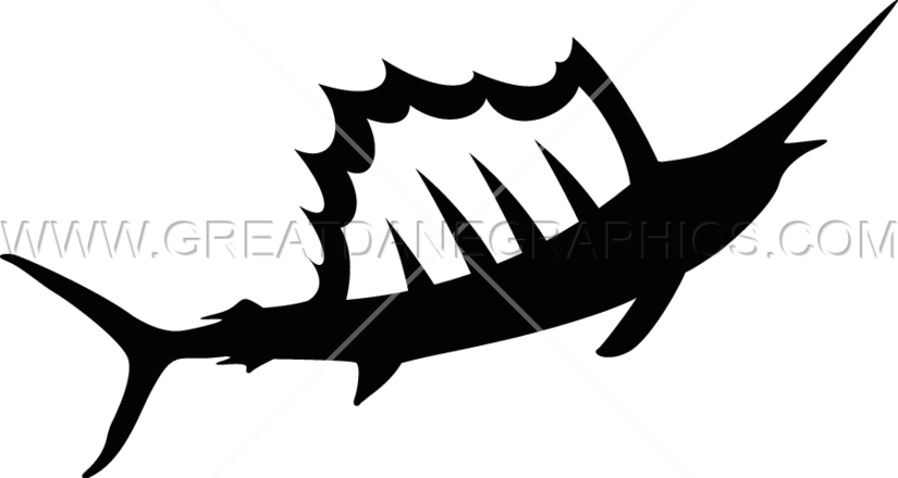 Funky Sailfish Horizontal - Silhouette Sailfish (825x440)