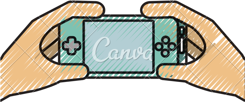 Hands Holding Mobile Game Console Gadget - Mobile Phone (800x800)