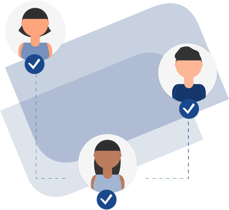 Illustration Of Three Hiring Managers Being Connected - Illustration (875x734)