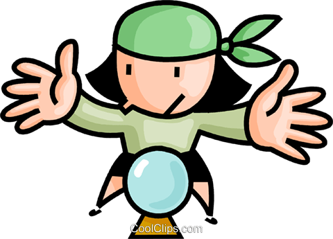 Fortune Teller Looking Into Her Crystal B Royalty Free - Cartoon (480x345)
