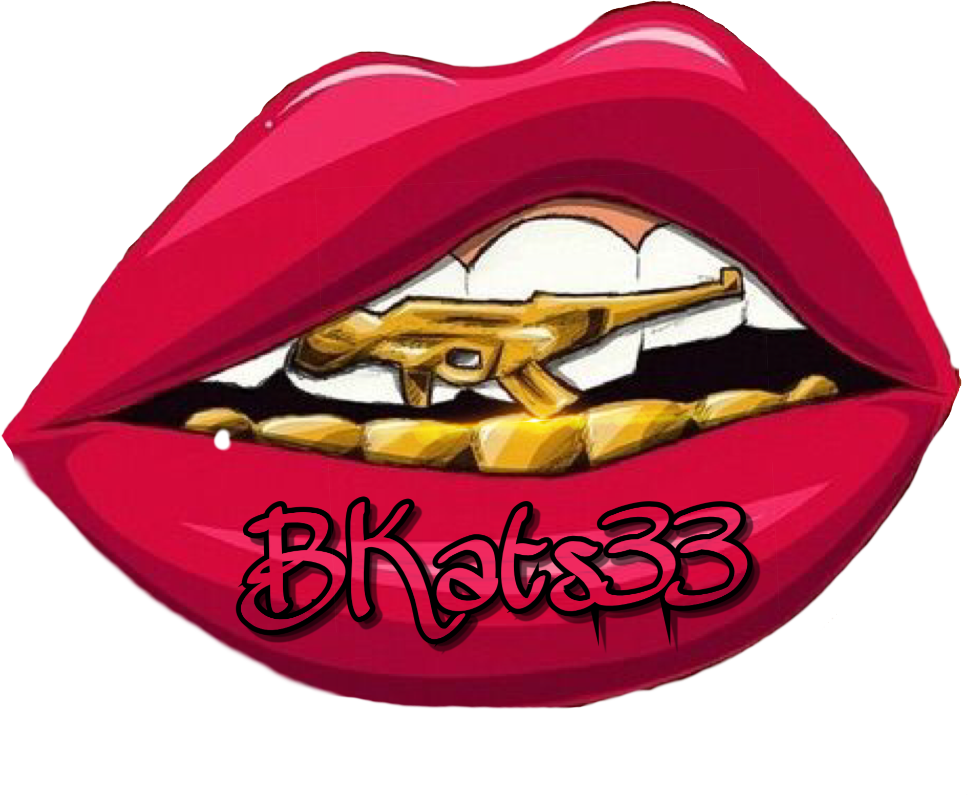 Art Badbitches Badgirl Lips Sexy Lipstick Red Hot Grill - Cartoon Lips With Grill (2048x1684)