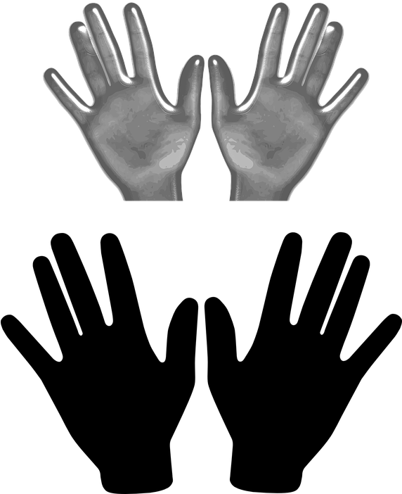 Finger Clipart Left Right Hand - Two Hands Clip Art (571x720)
