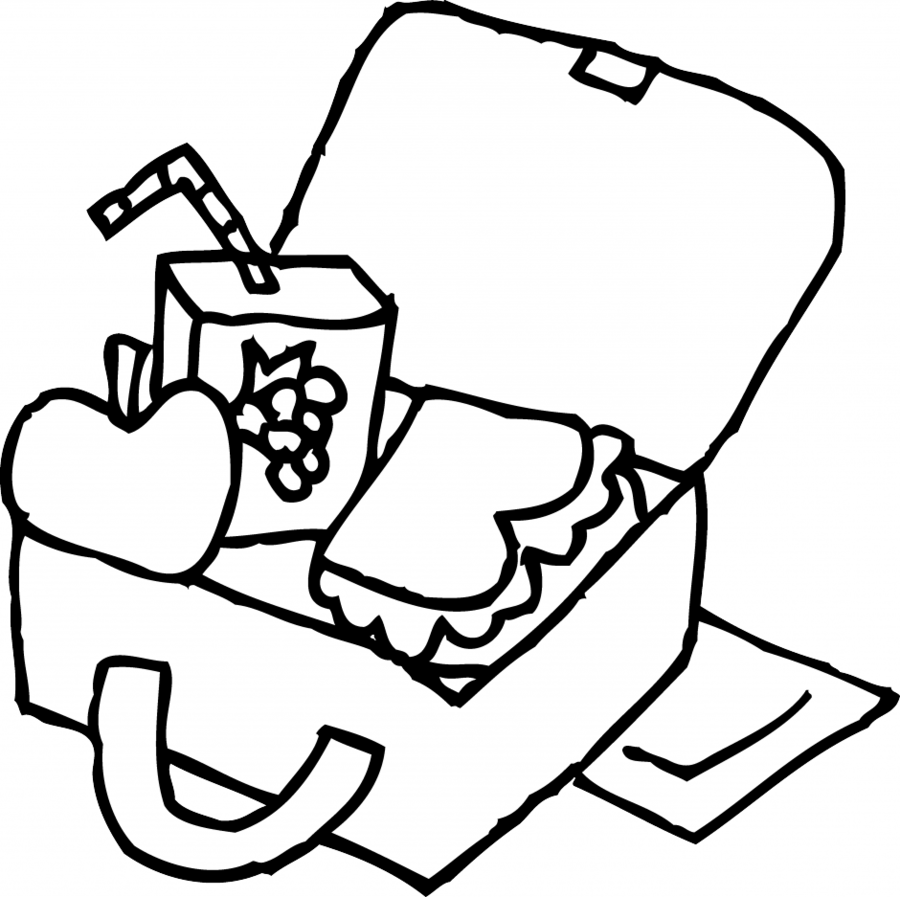 Clipart Resolution 940*937 - Lunch Box For Coloring (900x897)