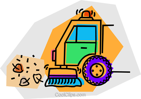 Street Sweeper Royalty Free Vector Clip Art Illustration - Street Sweeper Clipart Free (480x335)