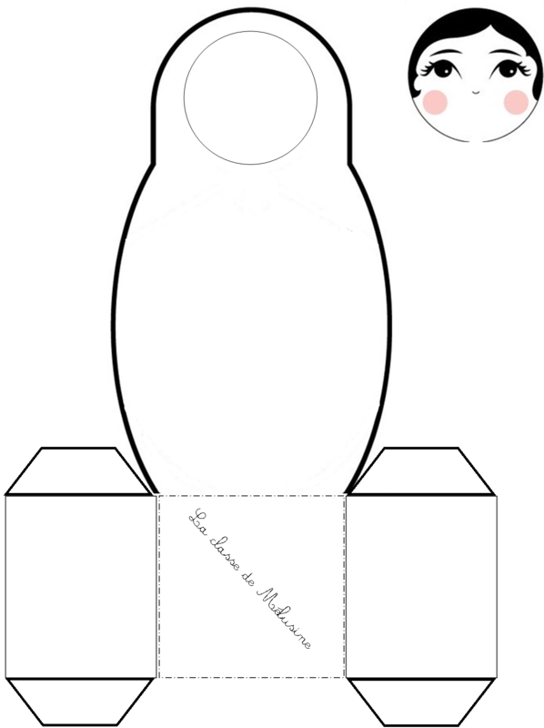 Gabarit Boîte Matriochka De Mélu Noel Russe, Baba Yaga, - Gabarit Matriochka (598x800)