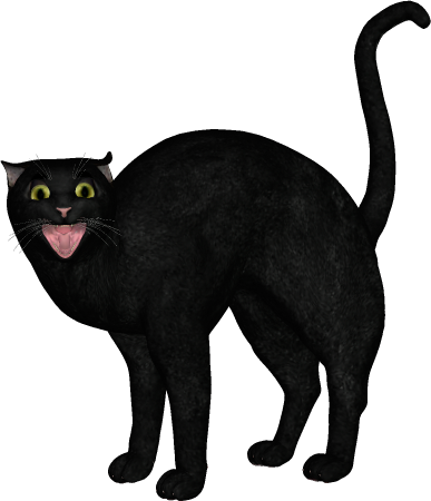 Halloween Scary Cat - Black Cat Silhouette (387x450)