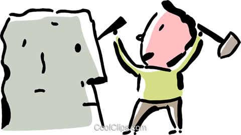 Man Working On His Sculpture Royalty Free Vector Clip - Man (480x269)