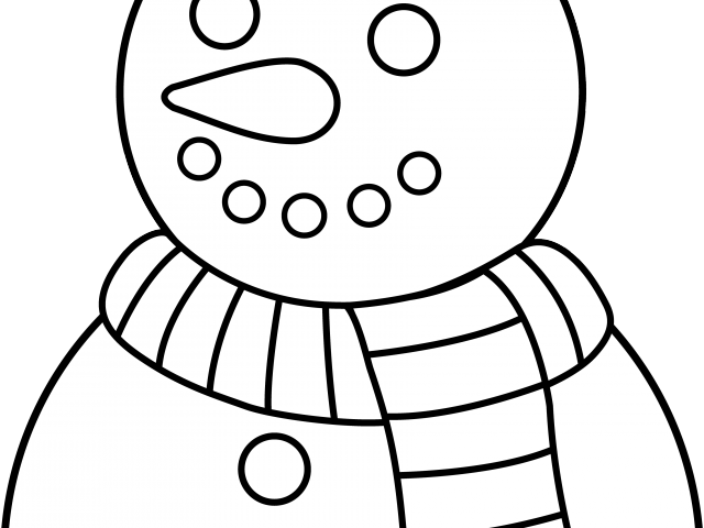 Snowman Clipart Outline - Snowman Clip Art Black And White (640x480)