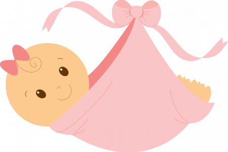 Twins Clipart Gril - Clip Art Baby Girl (450x300)