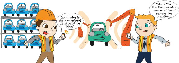Push To Talk Can Be Used Any Place At Any Time - Cartoon (598x206)