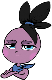 Red Fruit And Vegetables Give Hellia Her Magic Powers - Cartoon (450x450)