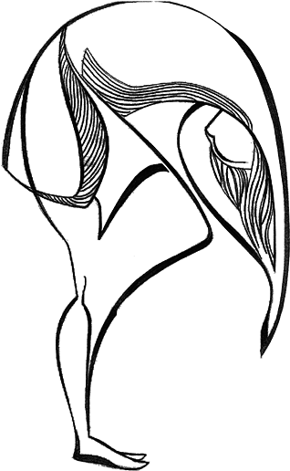 The Graphism Of A Woman Washing Her Hairs - Sketch (367x550)