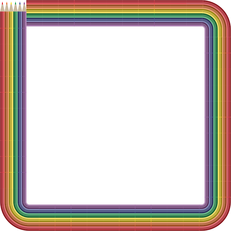 Colored Pencil Frame Png Clipart Pencil Clip Art - Colorful Picture Frame Clipart (782x782)