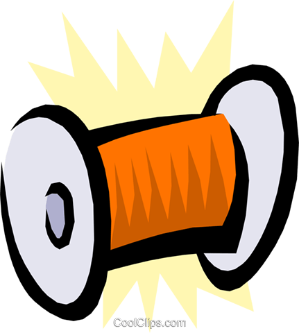 Spool Of Thread Royalty Free Vector Clip Art Illustration - Carretel De Linha Desenho Png (431x480)