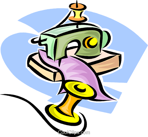 Sewing Machines With Thread Spool Royalty Free Vector - Yarn (480x444)