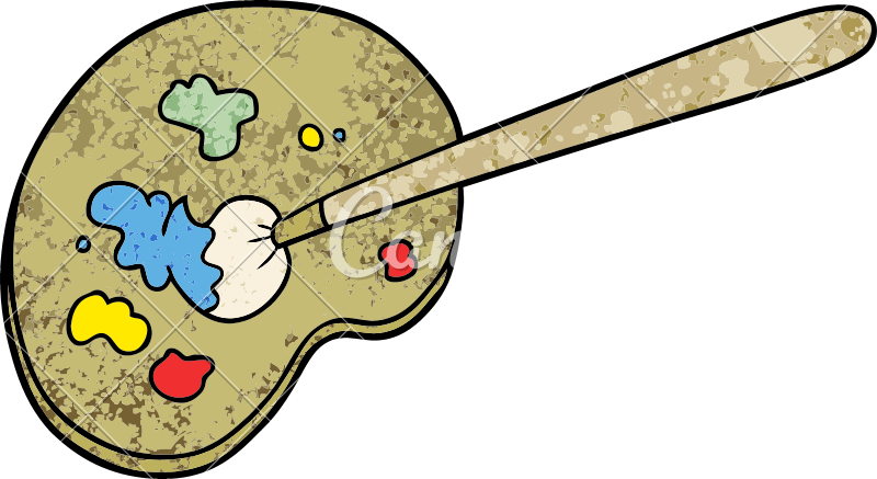 Cartoon Artist Palette - Artist (800x437)
