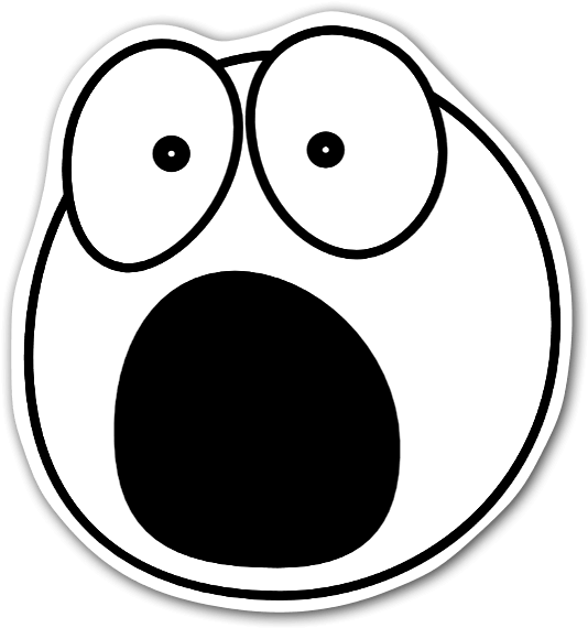 Emotions Clipart Sticker Sheet - Shocked Face Clipart (563x600)