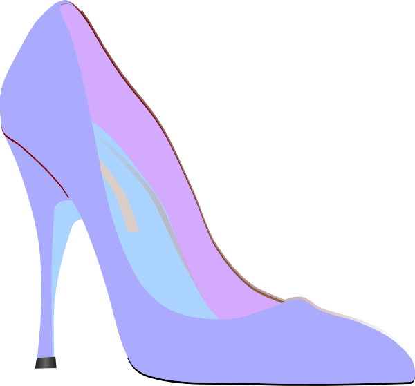 Purple High Heel Clipart - Heels Clipart Transparent Background (600x559)