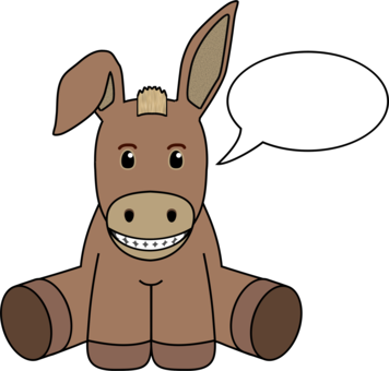 Donkey Computer Icons Logo Download Cartoon - Donkey Talking Clipart (356x340)