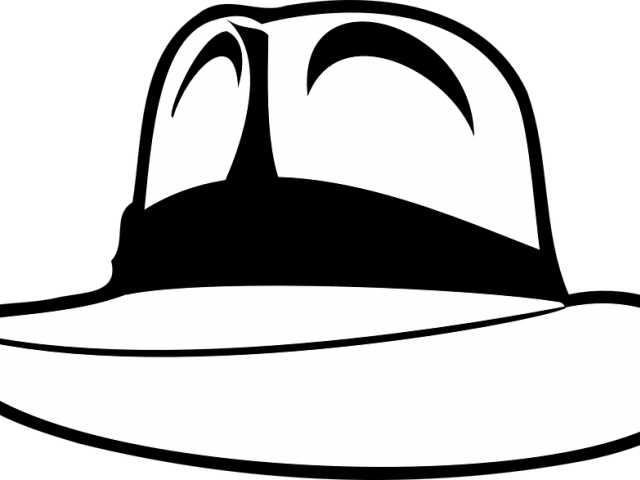 Straw Hat Clipart Topi - Chapeau Black And White Clipart (640x480)