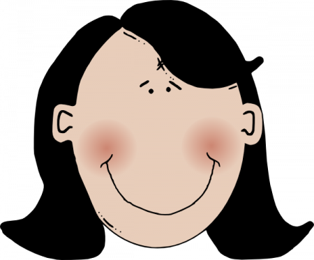 Dark Hair Clipart - Mom Black Hair Clipart (450x373)