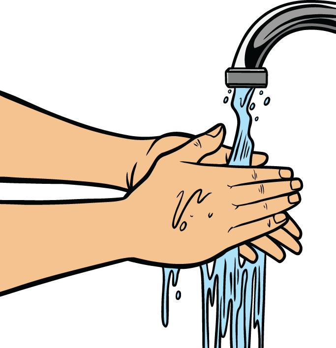 Jpg Royalty Free Stock Clipart Washing Hands - Hand Wash Black And White (683x708)